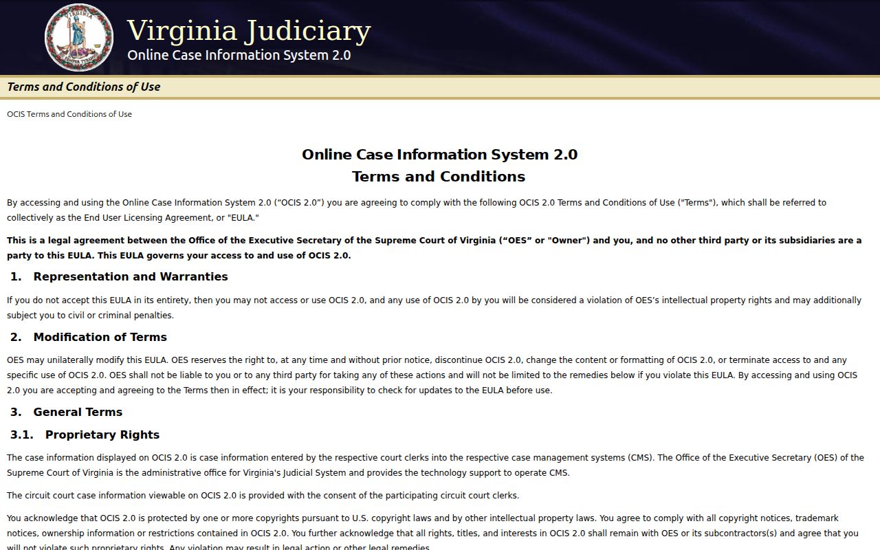 Rockbridge County criminal court cases Circuit search interface