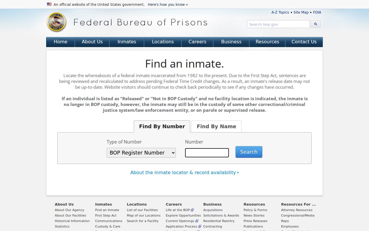 Federal inmate locator for Rockbridge County criminal history research