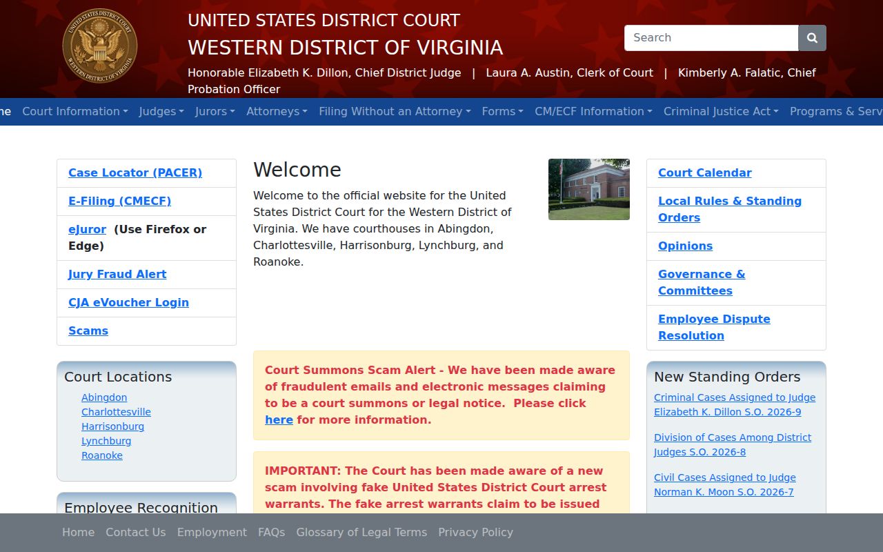 Western District federal court for Rockbridge County criminal records