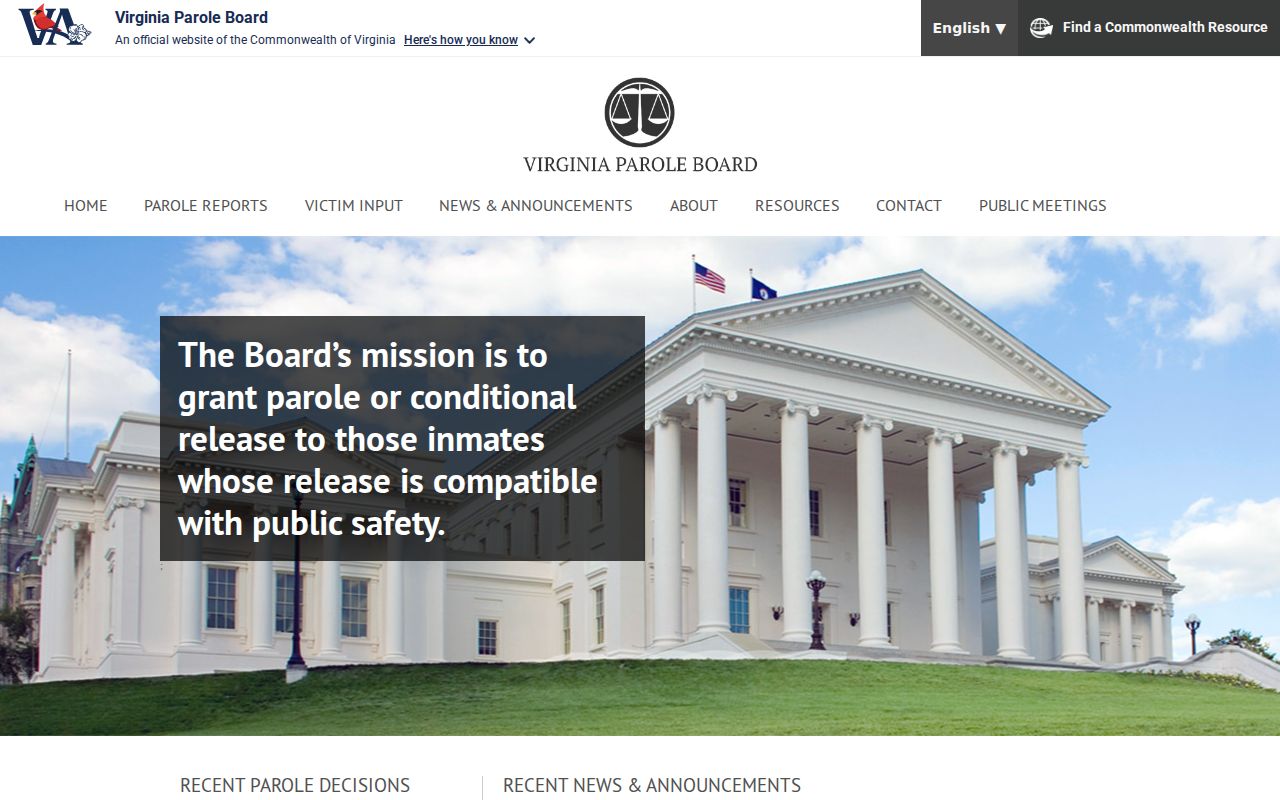 Virginia Parole Board source for Rockbridge County criminal record status